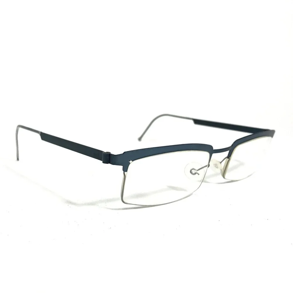 Lindberg Eyeglasses Frames Mod.4015 Matte Blue Strip Titanium 50-21-135